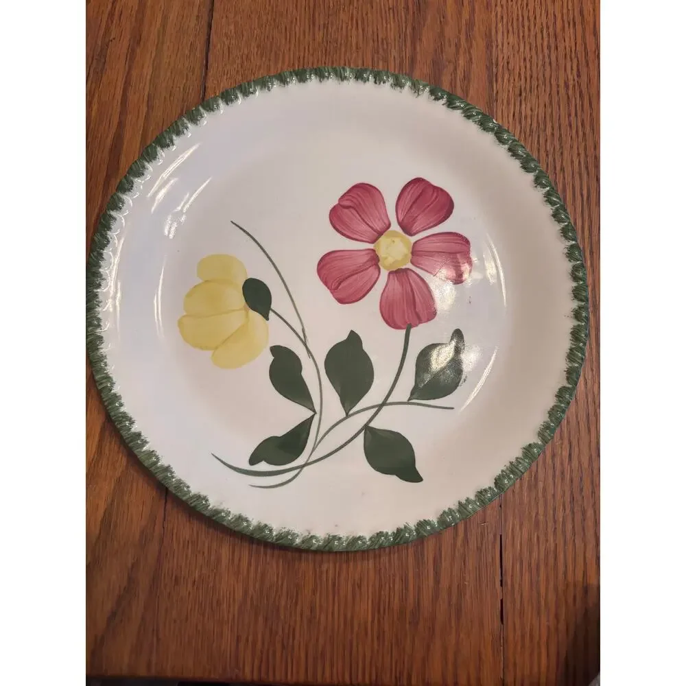 Vintage Blue Ridge Southern Pottery Plate with Flowers 9.5